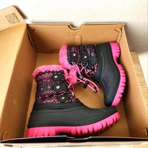 Skechers black/pink snow boots